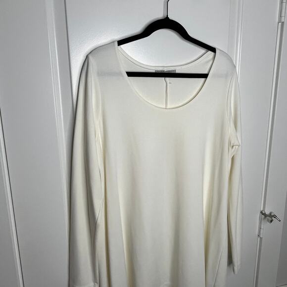 Bryn Walker Liam Tunic Cream Round Neck Modal Blend Size Large - Picture 4 of 8